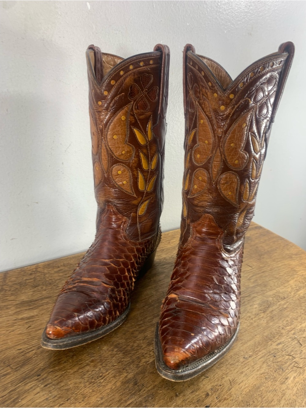 Vintage Cuadra python snakeskin cowboy boots - Picture 2 of 12